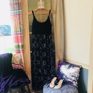 John Robshaw Lucky Brand🍀 Navy Crochet maxi